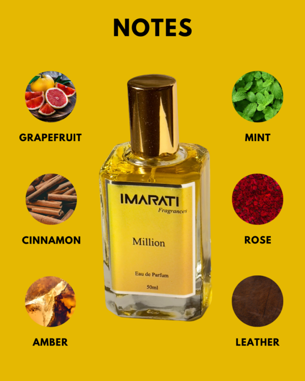 Imarati Million Eau de Parfum - Unisex | A Blend of Amber, Woody, and Fresh floral Notes | 50ml - Image 2
